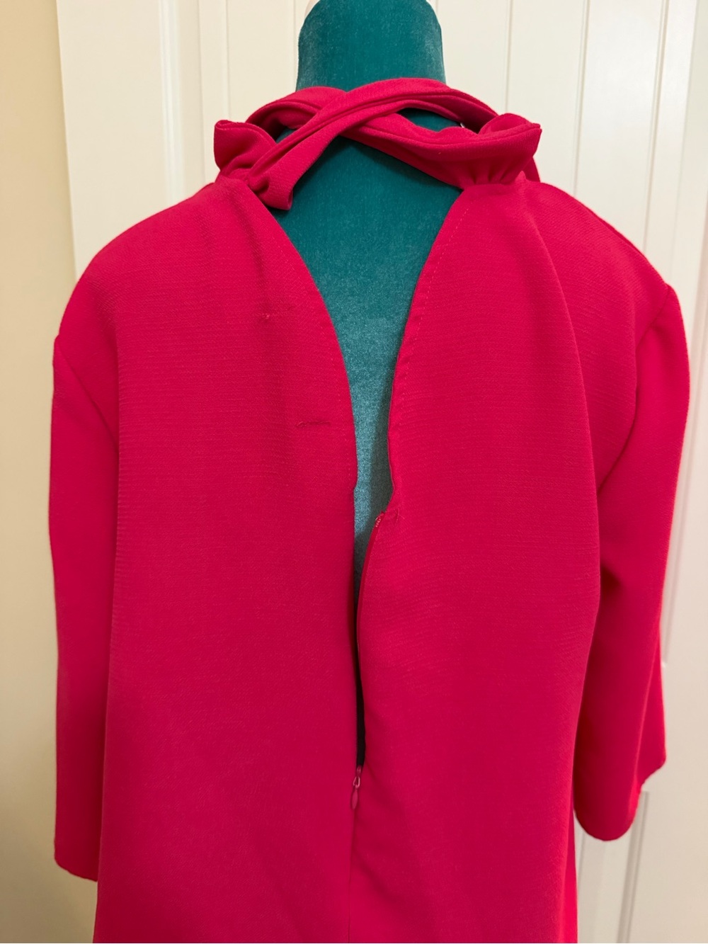 Pomander Place Fuchsia Tie-Neck Blouse - Picture 9 of 13